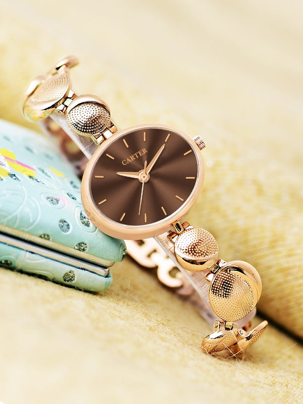 Sandy D Carter Metal Copper Analogue Round Watches for Women_Sandy D Carter-205-CP