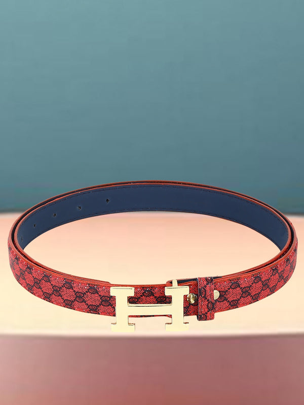 Sandy D Carter Women Red Synthetic Leather Waist Belt for Jeans & Formal Paint SDC-22-542-RD
