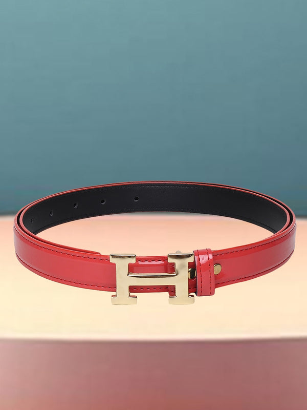 Sandy D Carter Women Red Synthetic Leather Waist Belt for Jeans & Formal Paint SDC-22-535-RD