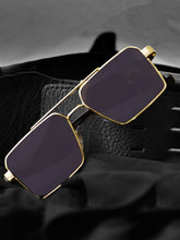 Celebrity Black Plastic and Metal Frame With Black UV Protected Lens Browline Sunglasses for Unisex_2331-BK