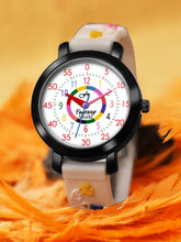 Fantasy World White 3D Print Rubber Strap Time Teacher Analog Watch Boys & Girls FW-25-BK-04