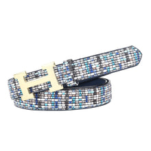 Sandy D Carter Women Blue Synthetic Leather Waist Belt for Jeans & Formal Paint SDC-22-542-PTBL