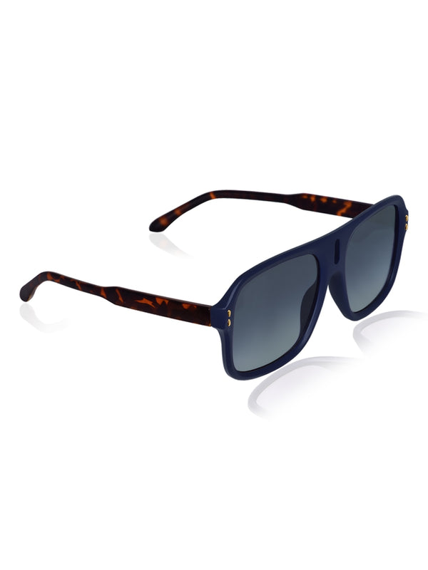 Celebrity Blue Polycarbonate Frame With Blue UV Protected Lens Oversized Sunglasses for Unisex_481-BL