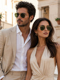 Prime Green Aviator One Size Metal UV Sunglasses-OL139GR