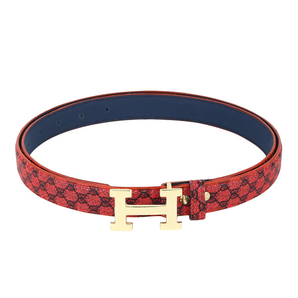 Sandy D Carter Women Red Synthetic Leather Waist Belt for Jeans & Formal Paint SDC-22-542-RD