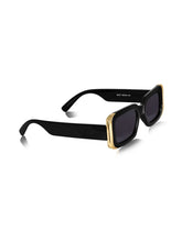 Celebrity Black Polycarbonate Frame With Black UV Protected Lens Browline Sunglasses for Unisex_437-BK