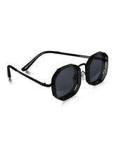 Celebrity Black Metal Frame With Black UV Protected Lens Browline Sunglasses for Unisex_2660-BK