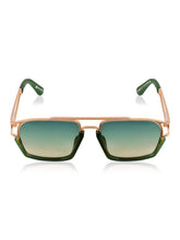 Celebrity Green Metal Frame With Green UV Protected Lens Browline Sunglasses for Unisex_LH039-GR