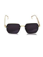 Celebrity Black Metal Frame With Black UV Protected Lens Browline Sunglasses for Unisex_2351-BK