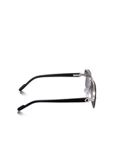 Celebrity Black Plastic and Metal Frame With Black UV Protected Lens Browline Sunglasses for Unisex_2317-BK2