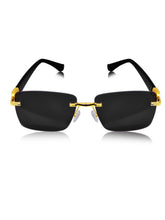 Celebrity Black Plastic and Metal Frame With Black UV Protected Lens Browline Sunglasses for Unisex_2371-BK