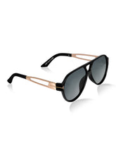 Celebrity Black Plastic and Metal Frame With Black UV Protected Lens Oversized Sunglasses for Unisex_LH027-BK