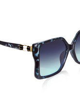 Celebrity Blue Polycarbonate Frame With Blue UV Protected Lens Oversized Sunglasses for Women_428-BL