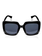 Celebrity Black Polycarbonate Frame With Black UV Protected Lens Oversized Sunglasses for Women_6921-BK
