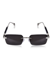 Celebrity Black Plastic and Metal Frame With Black UV Protected Lens Browline Sunglasses for Unisex_2500-BK