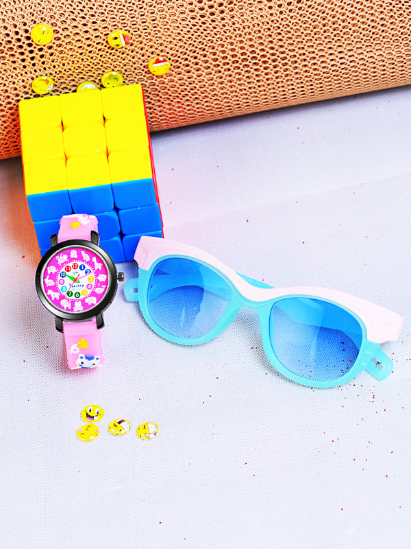 Fantasy World Stylish Watch & Sunglass Combo for Kids – Ideal Gift for Boys & Girls FW-WatchGiftSet-19