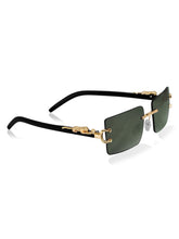 Celebrity Black Polycarbonate Frame With Black UV Protected Lens Browline Sunglasses for Unisex_23113-BK