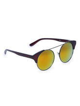 Celebrity Full Rim Brown Plastic Frame With Yellow UV Protected Lens Round Sunglasses for Men & Women_1955208