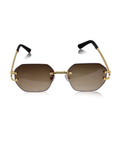 Celebrity Brown Metal Frame With Brown UV Protected Lens Browline Sunglasses for Unisex_2679-BR