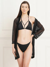 Fleurt Black Forbe Lycra+Spendex Net Babydoll with Robe Dress for Women Fleurt25-BD-SH-239R-1014_BK