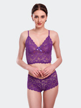Fleurt Purple Lycra Lace Lingerie Set - One Size (Free Size) For Women Fleurt-Set-170-PR