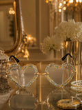 Celebrity Clear Gold-Toned Metal Rimless UV Protected  Heart Crystal Sunglasses For Women CL105TP