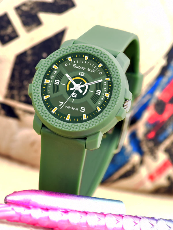 Fantasy World Vibrant Analog Watch – Designed with Fun Colors for Boys & Girls FW24-2236-GR