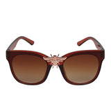 Prime Brown Cate-eye One Size Plastic UV Sunglasses-OL126BR