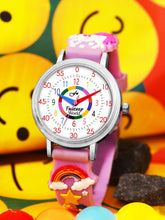 Fantasy World Pink 3D Print Rubber Strap Time Teacher Analog Watch Boys & Girls FW-25-SL-18