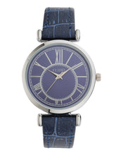 Fluid  Blue Round Leather Strap Analog Watches for Women FLWatch24-783L-BL01