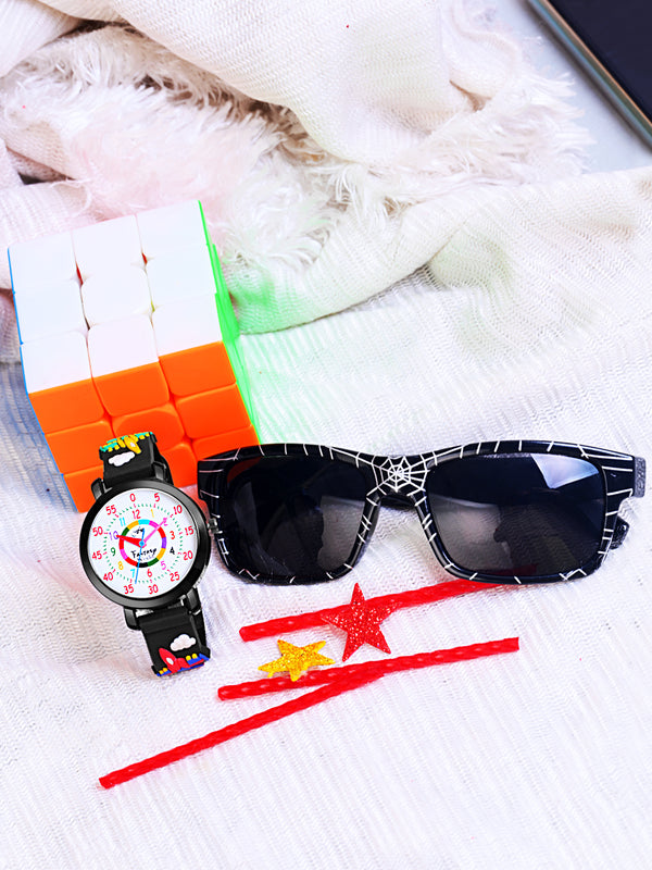 Fantasy World Stylish Watch & Sunglass Combo for Kids – Ideal Gift for Boys & Girls FW-WatchGiftSet-14