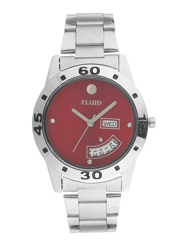 Fluid  Red Round Stainless Steel Analog Watches for Women FLWatch24-755L-RD01