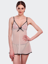 Fleurt White Spendex Net Baby Doll Dress for Women HOBF-BD-155-WH