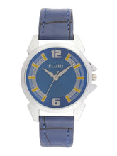 Fluid  Blue Round Leather Strap Analog Watches for Women FLWatch24-743L-BL01