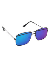 Celebrity Full Rim Black Metal Frame With Blue UV Protected Lens Squire Sunglasses for Men & Women_7603607