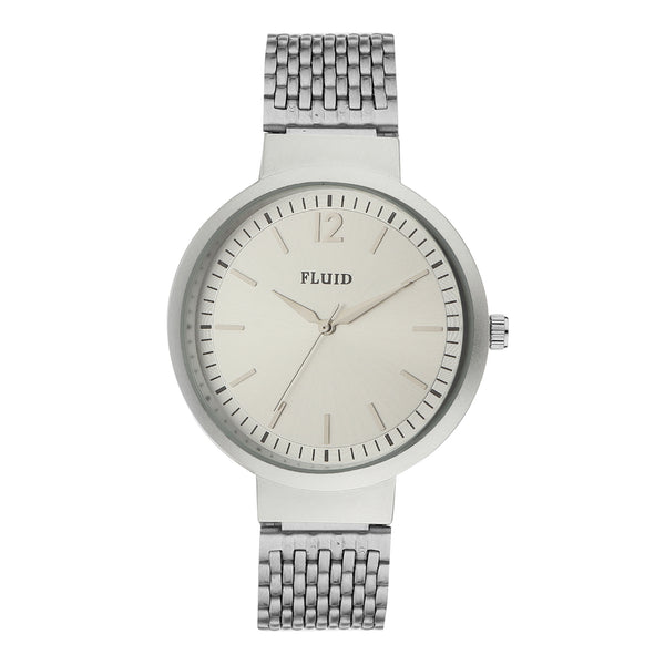 Fluid  Silver Round Stainless Steel Analog Watches for Women FL23-813L-SL01