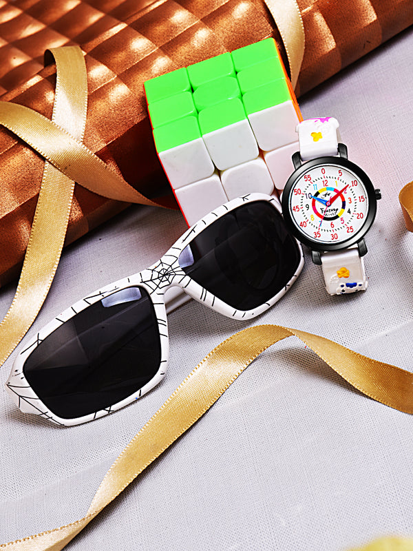 Fantasy World Stylish Watch & Sunglass Combo for Kids – Ideal Gift for Boys & Girls FW-WatchGiftSet-17