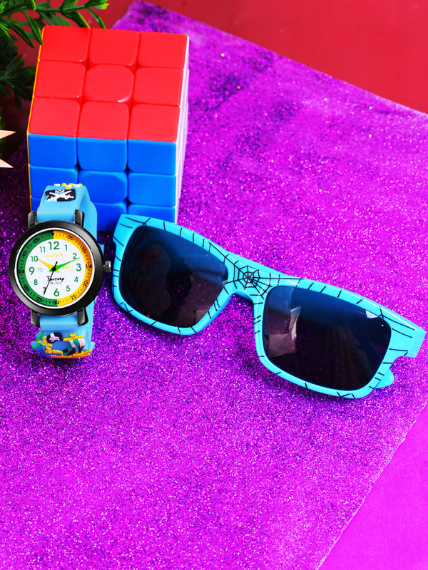 Fantasy World Stylish Watch & Sunglass Combo for Kids – Ideal Gift for Boys & Girls FW-WatchGiftSet-13