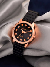 Sandy D Carter Metal Rose Gold Analogue Round Watches for Women_SDC24-60-RG-BK