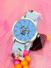 Fantasy World Blue 3D Print Rubber Strap Time Teacher Analog Watch Boys & Girls FW-25-SL-11