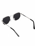 Elite Collection Black  Geometric One Size Metal Adult-Unisex UV Sunglasses-EC306BK