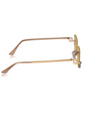 Celebrity Yellow Gold-Toned Metal Rimless UV Protected  Crystal Curve Sunglasses For Women CL168TP