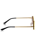 Celebrity Clear Gold-Toned Metal Rimless UV Protected  Crystal Sunglasses For Women CL125GD-CM