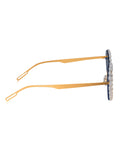 Celebrity Black Gold-Toned Metal Rimless UV Protected  Pearl Round Sunglasses For Women CL137BK
