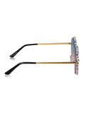 Celebrity Pink Gold-Toned Metal Rimless UV Protected  Crystal Round Sunglasses For Women CL152PK