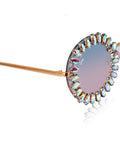 Celebrity Pink Gold-Toned Metal Rimless UV Protected  Crystal Round Sunglasses For Women CL152PK