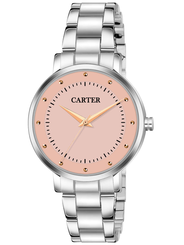 Sandy D Carter Metal Pink Analogue Round Watches for Women_Sandy D Carter-144-PK