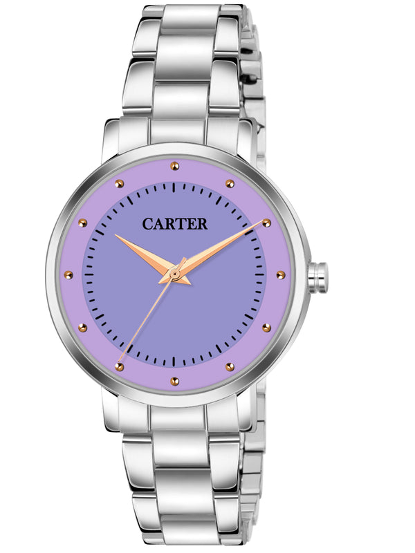 Sandy D Carter Metal Purple Analogue Round Watches for Women_Sandy D Carter-145-PR