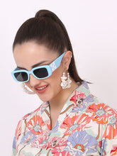 Celebrity Full Rim Blue Plastic Frame With Black UV Protected Lens Wayfarer Sunglasses for Men & Women_8216-4