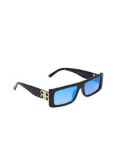 Celebrity Black Plastic Frame With Blue UV Protected Lens Wayfarer Sunglasses for Men & Women_10884-09